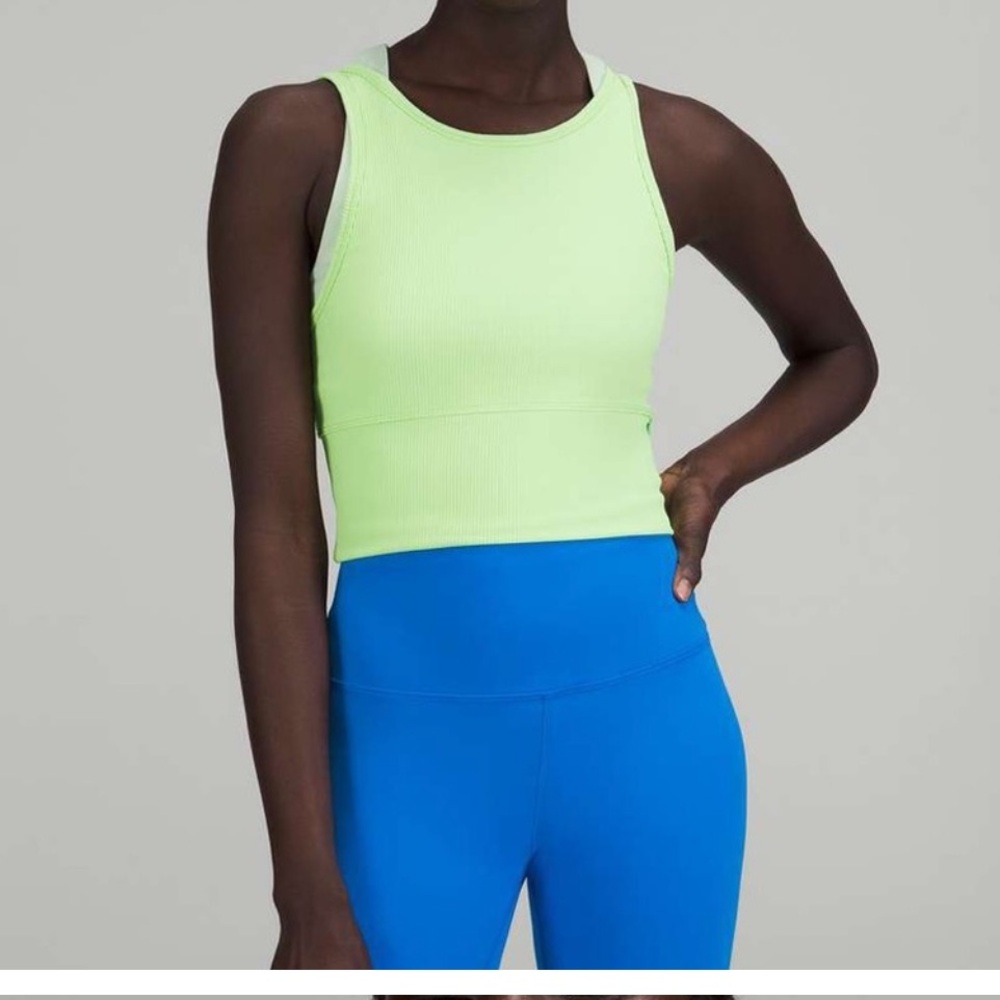 Lululemon power pivot tank top in scream green